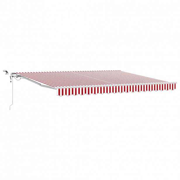 vidaXL Stahovací markýza Červená a Bílá 400 × 350 cm Polyester