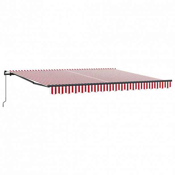 vidaXL Stahovací markýza Červená a Bílá 400 × 350 cm
