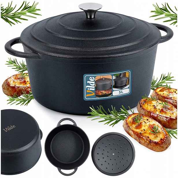 Hrnec hrnec s víkem kotlík pekáč pekáč kulatý 26 cm 5 l
