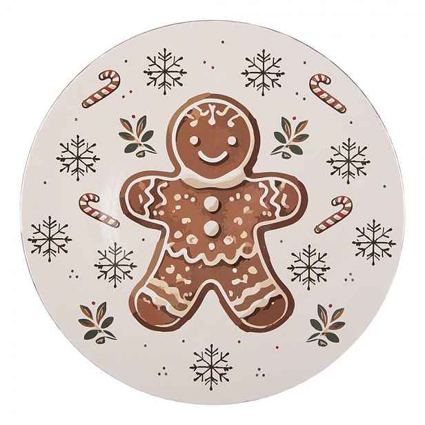 Plastový talíř s perníčkem Gingerbread Magic - Ø 33*1 cm Clayre & Eef