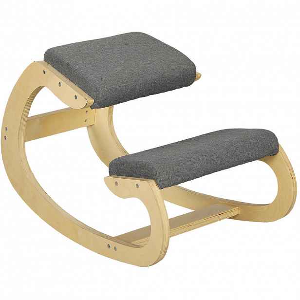 Redom ERGONOMICKÁ klekačka 85/54,5/54 cm, houpací, dřevěná opora pro lepší držení těla, Šedá