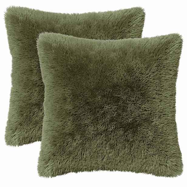 vidaXL Povlak na polštář 2 pcs HEERLEN Zelená 45 x 45 cm PV fleece