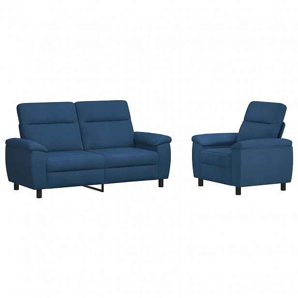 vidaXL Set pohovek 2 pcs Modrá Textil