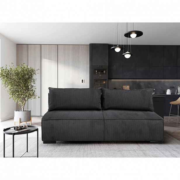 MID.YOU ROZKLÁDACÍ POHOVKA, textil, tmavě šedá