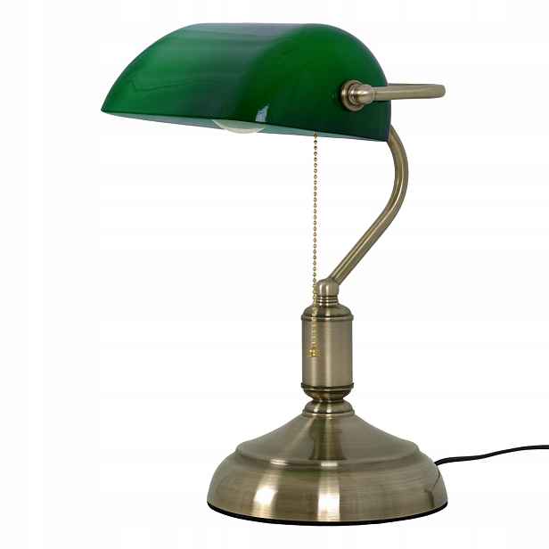 Kaja stolní lampa bankéřka zlatá-zelená e27 15w