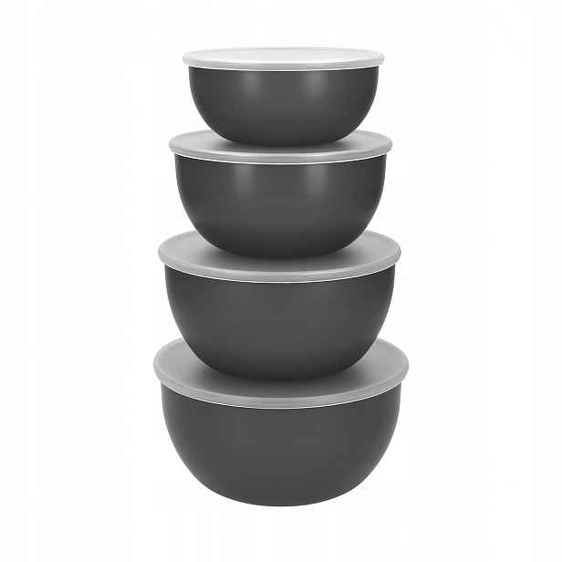 Misky s víčky KitchenAid 4 ks Charcoal Grey 355-1065 ml