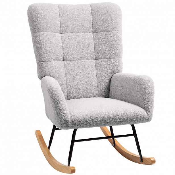 Redom HOUPACÍ křeslo 94/70/100 cm s područkami a měkkým sametovým potahem, světle šedá