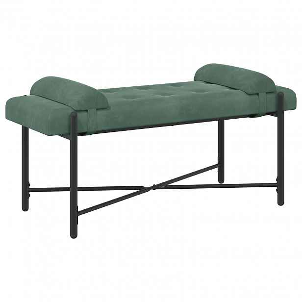 vidaXL Lavice s knoflíky a polštáři Mořská zelená 110 x 40 x 46 cm