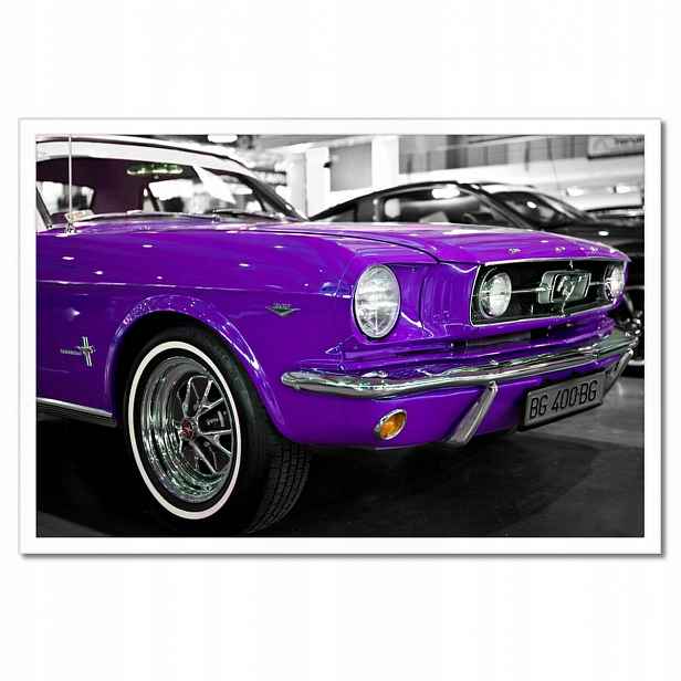 Plakáty v rámu 60x40 Fialový Ford Mustang