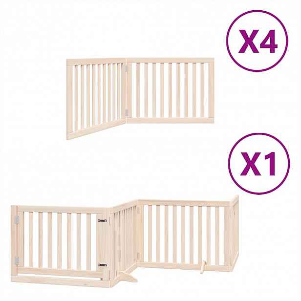 vidaXL Zábrana pro psy s dvířky skládací 12 panelů 960 cm topol