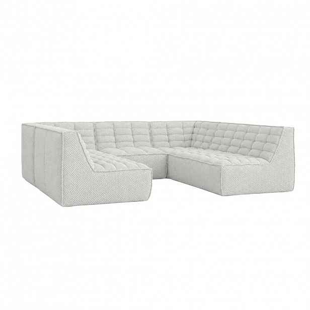 Kaiser Möbel ROHOVÁ SEDAČKA modulární Corner ve tvaru U, plyšová tkanina Pop, Ice, LAZY U CORNER