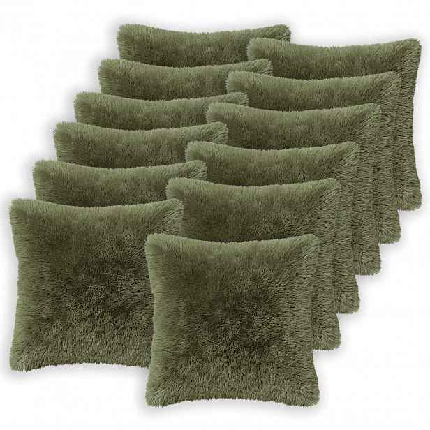vidaXL Povlak na polštář 12 pcs HEERLEN Zelená 45 x 45 cm PV fleece
