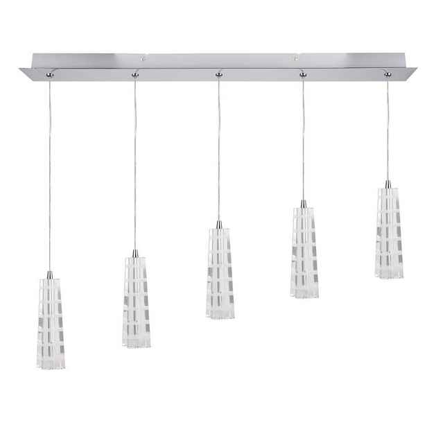 Závěsná lampa chrom křišťálový pásek 5 Emo
