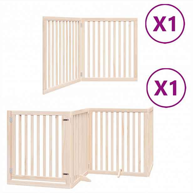 vidaXL Zábrana pro psy s dvířky skládací 6 panelů 480 cm topol