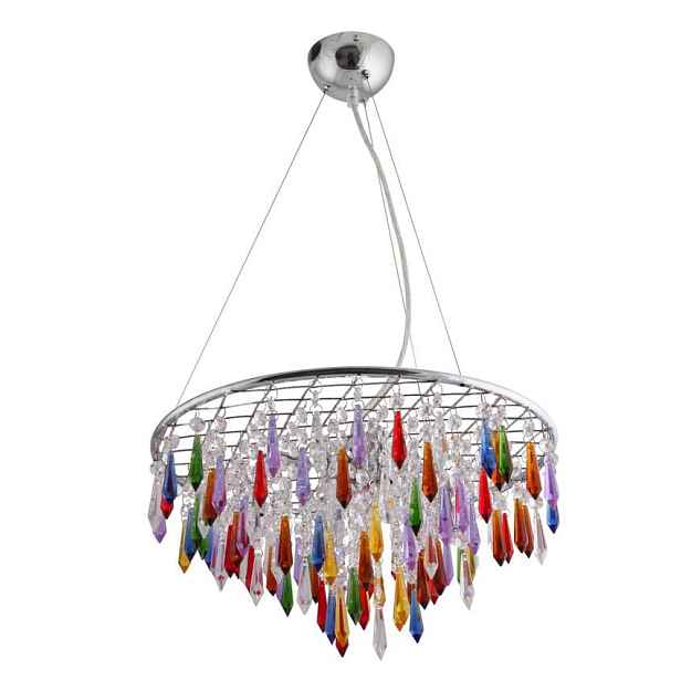 Chromová závěsná lampa s krystaly Vegas