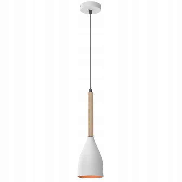 Luminex Muza závěsná lampa bílá zlatý interiér dřevo E27 15W