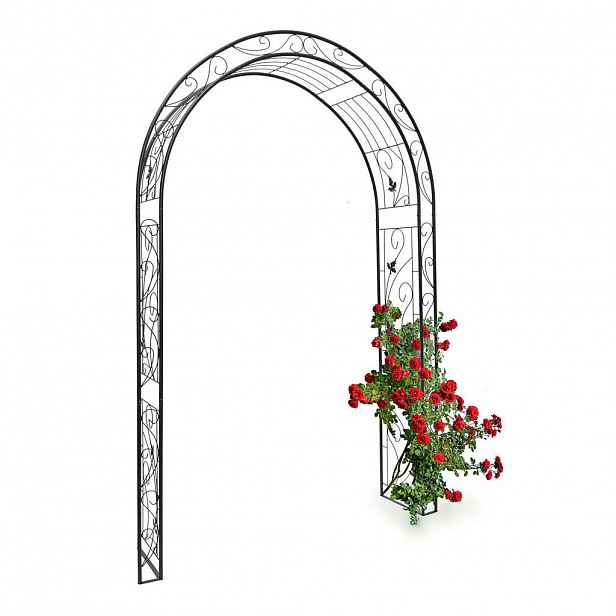 Relaxdays OBLOUK Černý práškově lakované železo 226 cm