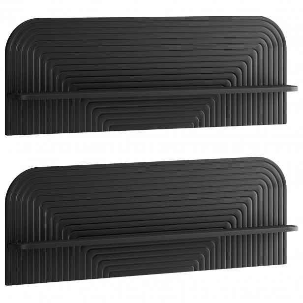 vidaXL Nástěnná polička 2 ks Černá 102 x 13.5 x 37.5 cm