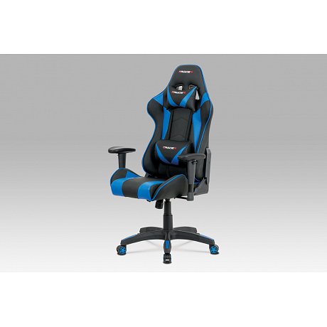 Herní židle BLUE, černá/modrá - 74 x 70 x 125-133 cm
