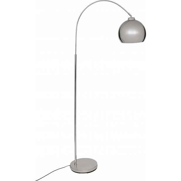 Podlahová Lampa Kovová Stříbrná 177 CM Napájení Ze Sítě E27