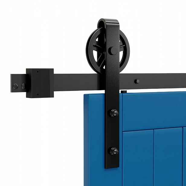 Skysen Systém pro posuvné dveře Kování Ocel Uhlíková Černá 228 cm