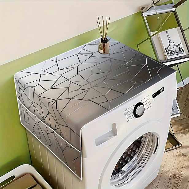 TEMU 1ks Kryt na ledničku/prací stroj/pečení, Geometrický s prasklinami, Moderní minimalistický design, Vhodný pro lednici, pračku a mikrovlnku &