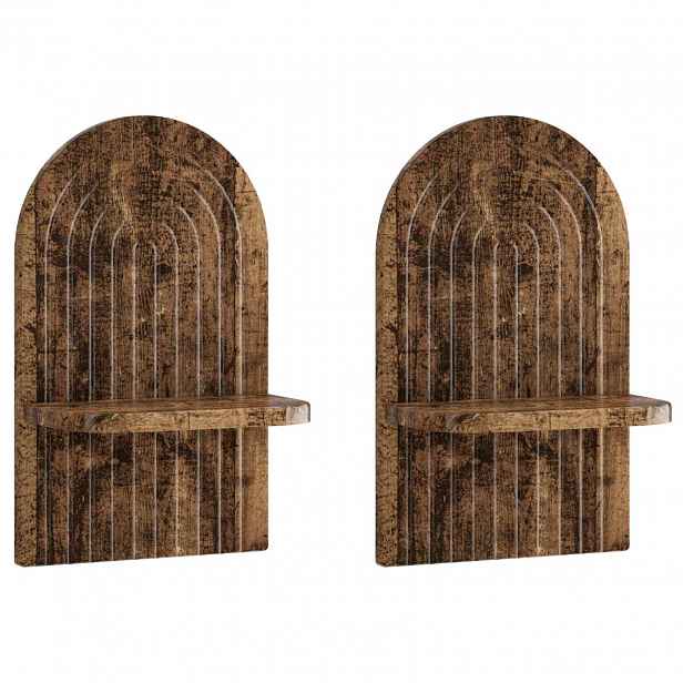 vidaXL Nástěnná polička 2 ks Staré dřevo 23 x 13,5 x 37,5 cm