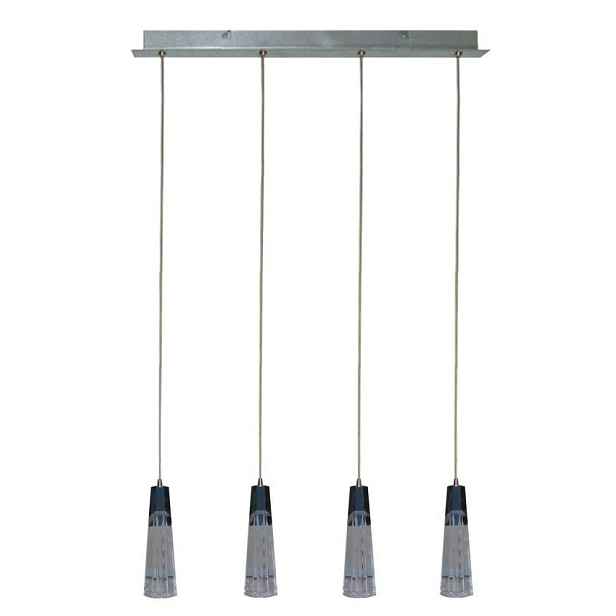 Závěsná lampa s chromovým nastavitelným skleněným stínidlem 4xG4 20W Erica