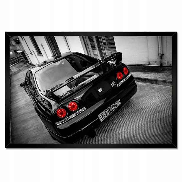 Plakáty v rámu 60x40 Zadní strana Nissanu Gtr