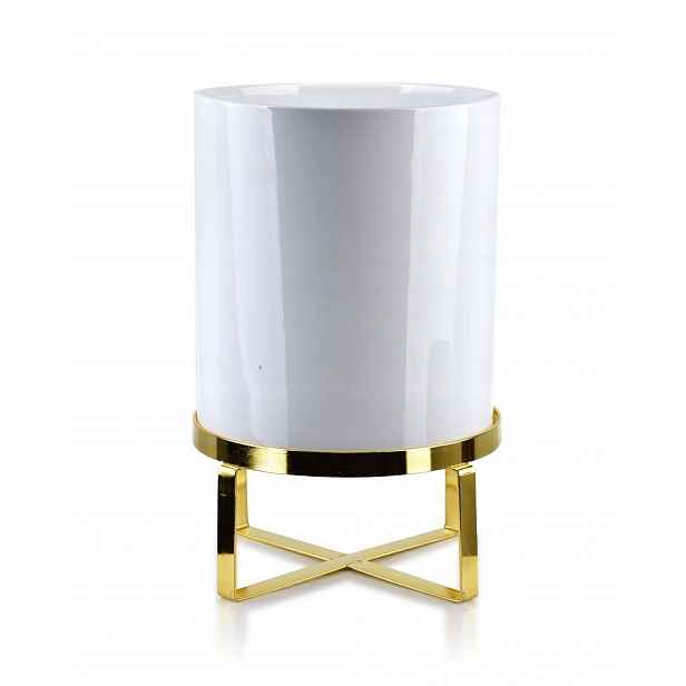 Květináč Neva White&Gold na zlatě