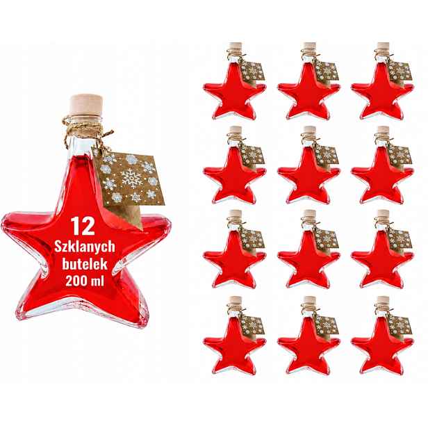 Skleněná láhev Vánoční hvězda na Likéry likéru se zátkou 200 Ml