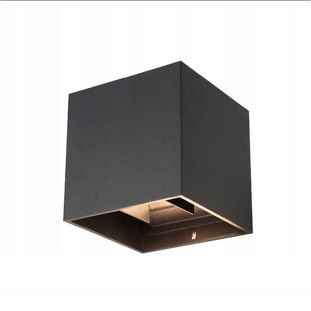 Zahradní nástěnné svítidlo Kobi černé s integrovaným 4W Led zdrojem, čtvercová lampa