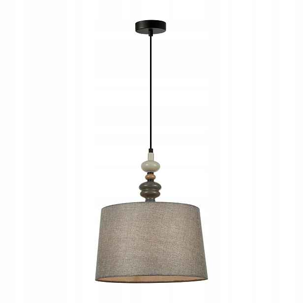 Závěsná lampa černo-šedá s stínítkem Ø34 cm z tkaniny E27 60W Nerom Italux