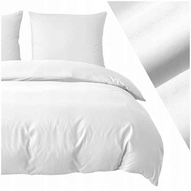 Daniela Classic 220x200 3 Č. Povlečení ložního prádla ze saténu Cotton, jednobarevné, bílé