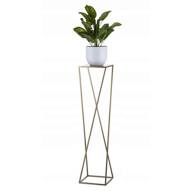 Držák Na Květináč Stojící Moderní 100 cm Zlatý Stojan
