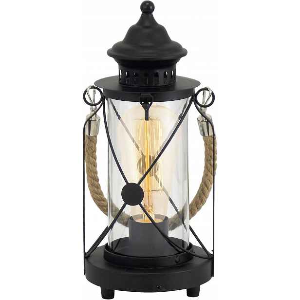 Eglo Bradford Vintage Stolní Lampa Lucerna E27 Černá, Moderní