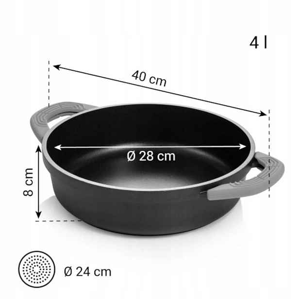 Hluboká pánev SmartCLICK ø 28 cm, 2 rukojeti