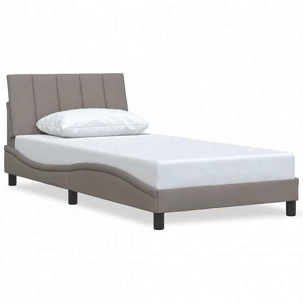 vidaXL Rám postele bez matrace Hanko taupe 100 x 200 cm textil