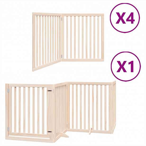 vidaXL Zábrana pro psy s dvířky skládací 12 panelů 960 cm topol
