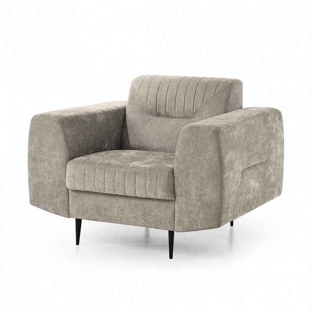 Beautysofa KŘESLO Venezia s kovovými nohami, béžové, 112 cm