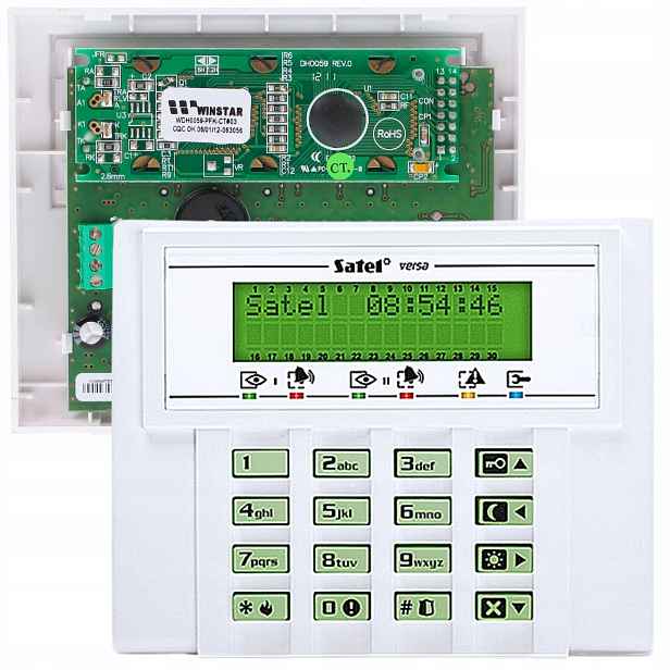 Manipulátorová klávesnice s LCD displejem Satel Versa-lcd-gr pro centrální jednotky