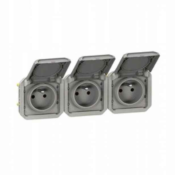 Nové Plexo Horizontální zásuvka, mechanismus 16A-250V~ šedá Legrand 069564L