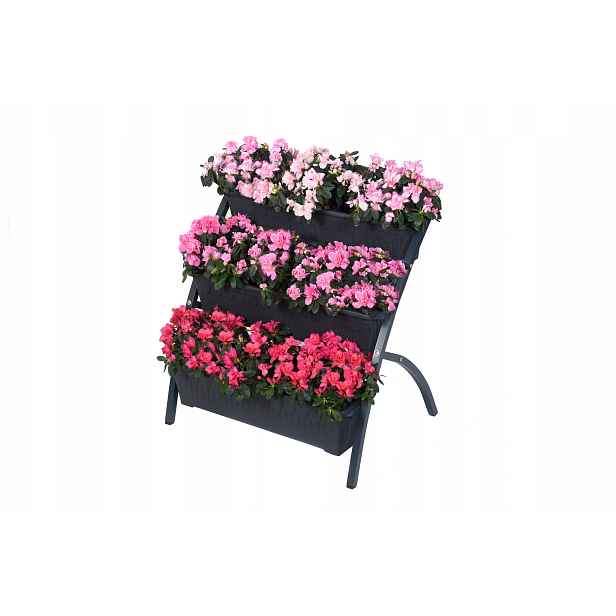Stojan 3 balkonové truhlíky 60 cm (antracit, obloukový)