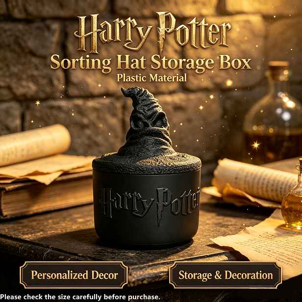 TEMU 1 ks Úložný box na klobouk pro třídění Harryho Pottera (plastový materiál) Oficiální licenční značka Warner Bros., Individuální design klobouku