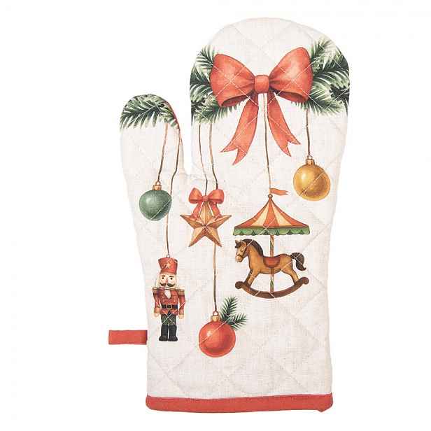 Vánoční bavlněná chňapka - rukavice Christmas Carousel Dream - 18*30 cm Clayre & Eef