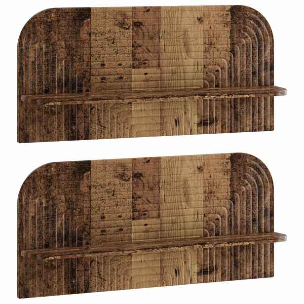 vidaXL Nástěnná polička 2 ks Staré dřevo 80,5 x 13,5 x 37,5 cm