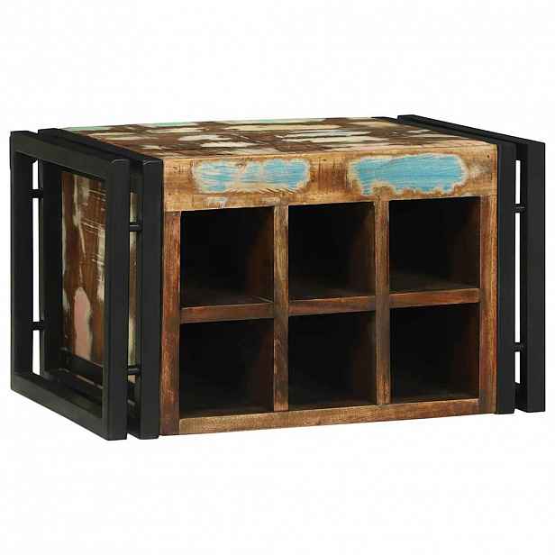 vidaXL Stojan na víno 2 ks 46 x 35 x 27,5 cm Masivní obnovované dřevo