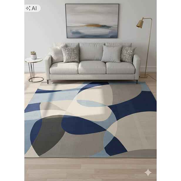 Koberec do obývacího pokoje 240 x 305 cm, vícebarevný, měkký vlas, plyšový