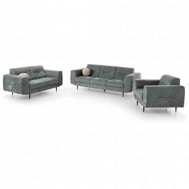 Beautysofa SEDACÍ SOUPRAVA Venezia s kovovými nohami, tmavě šedá