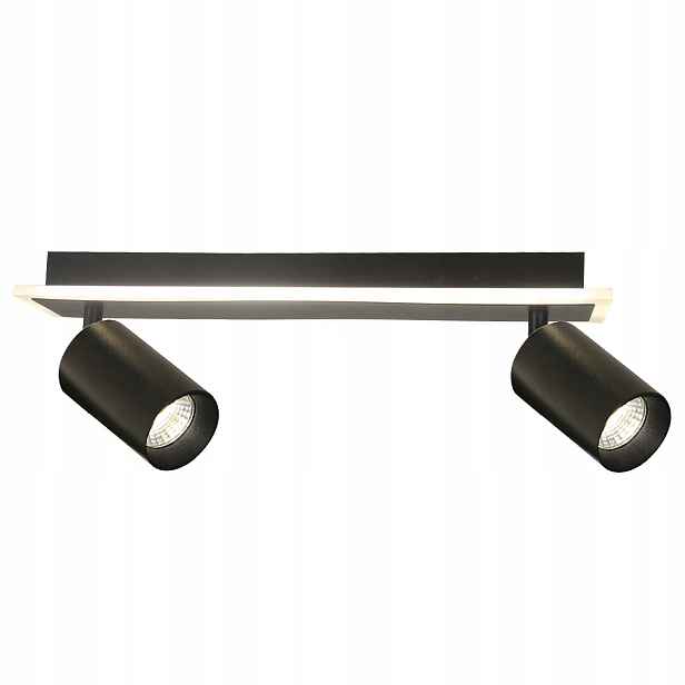 Nástěnná a stropní lampa černá lišta 40 cm 2xGU10 Led 8W Light Prestige